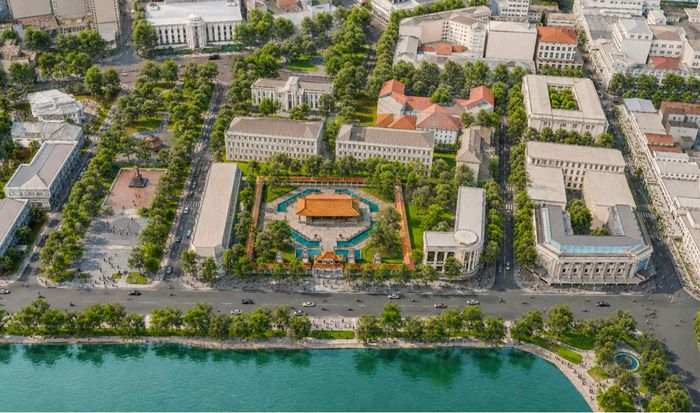Đối với khu vực Bưu điện Hà Nội, phương án nghiên cứu hạ giải một số công trình kiến trúc chưa phù hợp; đồng thời nghiên cứu giải pháp gợi nhắc, tái hiện hình ảnh, hình thái kiến trúc đặc trưng của Chùa Báo Ân cũ tại không gian trung tâm trong khuôn viên Bưu điện.