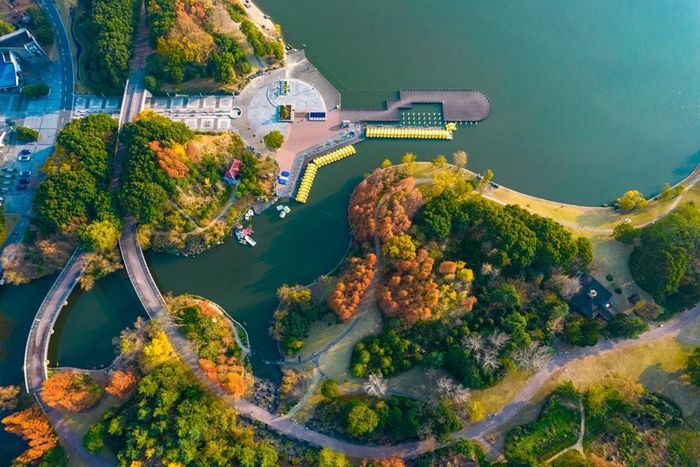 Toàn cảnh từ trên cao Công viên Triển lãm Ô tô Thượng Hải bên bờ sông Dương Tử. Ảnh Shanghai.gov