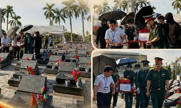 Trang trọng thực hiện nhiệm vụ với lòng tri ân sâu sắc. Ảnh: Đông Anh