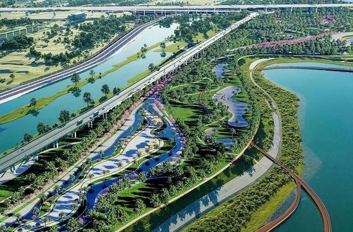 Phối cảnh đại lộ trục cảnh quan sông Hồng. Ảnh: Baochinhphu.