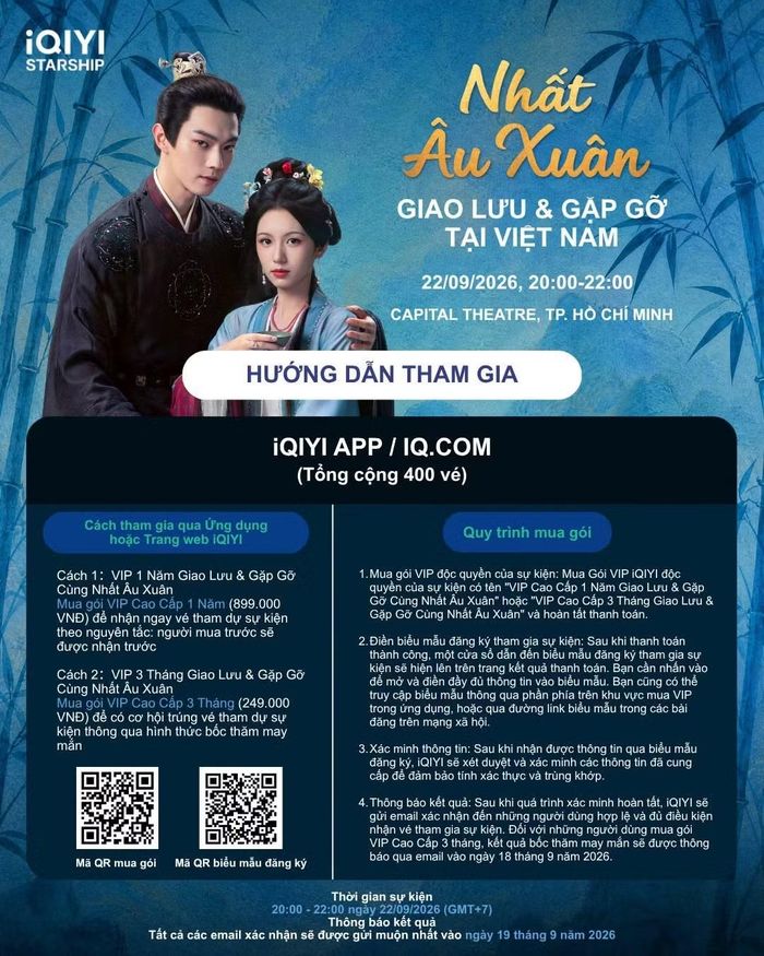 Thông tin Châu Dã - Hứa Khải đến Việt Nam quảng bá phim được công bố vào ngày 8/9, khiến nhiều người bất ngờ.