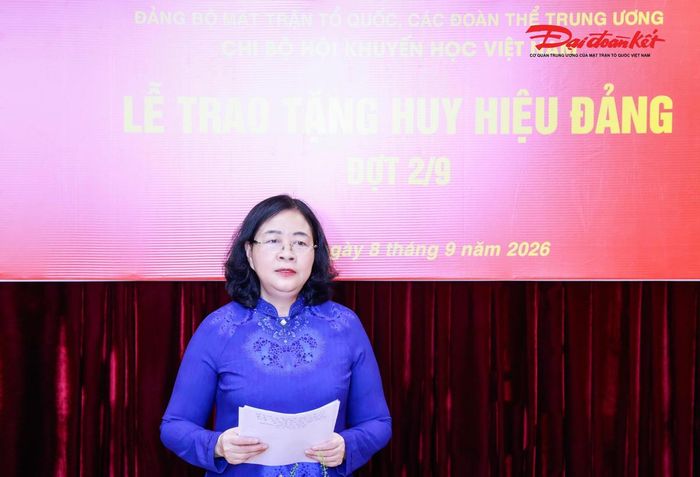Chủ tịch Bùi Thị Minh Hoài phát biểu tại buổi lễ. Ảnh: Quang Vinh.