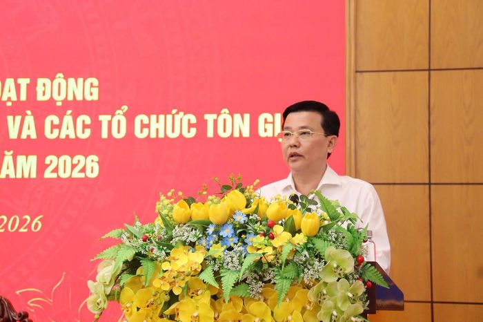 Ông Nguyễn Thanh Hải, Phó Bí thư Tỉnh ủy, Chủ tịch Ủy ban MTTQ Việt Nam tỉnh Tây Ninh phát biểu tại hội nghị. Ảnh: T.N.