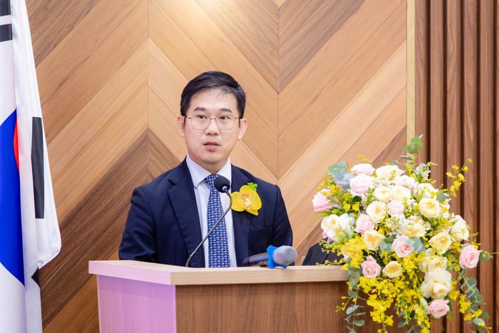 Ông Pawalit Ua-amornwanit, Tổng giám đốc C.P. Việt Nam, phát biểu tại lễ công bố xuất khẩu lô thịt gà chế biến đầu tiên của Việt Nam sang Hàn Quốc. Ảnh: C.P. Việt Nam.