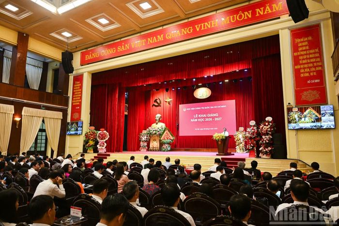Quang cảnh Lễ khai giảng năm học 2026-2027 tại Học viện Chính trị quốc gia Hồ Chí Minh. (Ảnh: DUY LINH)