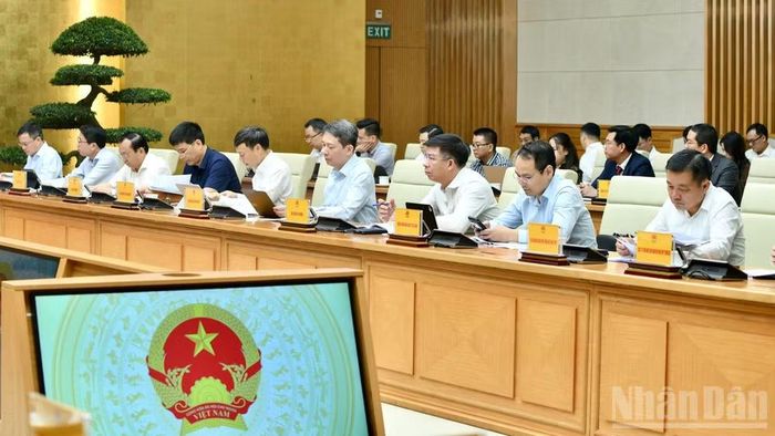  Lãnh đạo các bộ, ngành, cơ quan Việt Nam tham dự cuộc làm việc. (Ảnh: THANH GIANG) 
