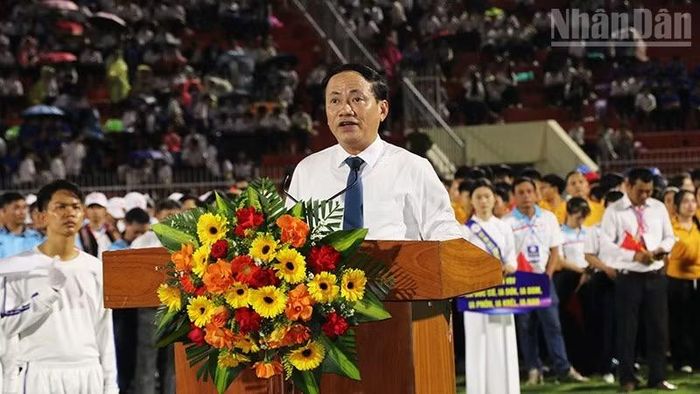 Đồng chí Phạm Anh Tuấn phát biểu tại Đại hội. (Ảnh: PHÚC THẮNG)