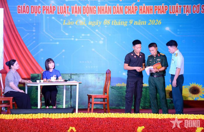 Một cảnh trong Tiểu phẩm "Đừng để tuổi trẻ lỗi hẹn với Tổ quốc" gây ấn tượng với khán giả.