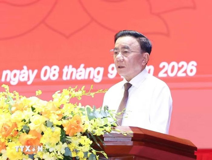  Ủy viên Bộ Chính trị, Thường trực Ban Bí thư Trần Cẩm Tú phát biểu chỉ đạo tại Lễ khai giảng năm học mới tại Học viện Chính trị quốc gia Hồ Chí Minh. 