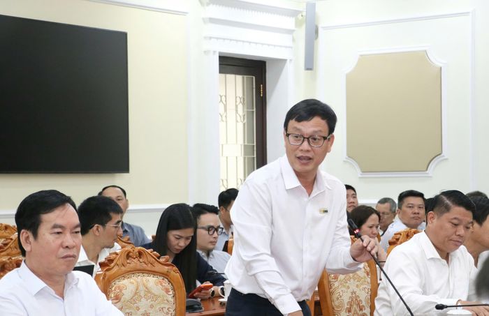  Phó Chủ tịch Liên đoàn Doanh nghiệp TPHCM Lê Như Thạch nêu ý kiến 