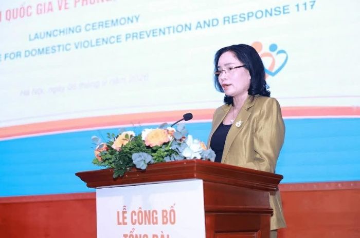Thứ trưởng Bộ Văn hóa, Thể thao và Du lịch Trịnh Thị Thủy phát biểu tại sự kiện kích hoạt Tổng đài Quốc gia 117. (Nguồn: UNFPA)