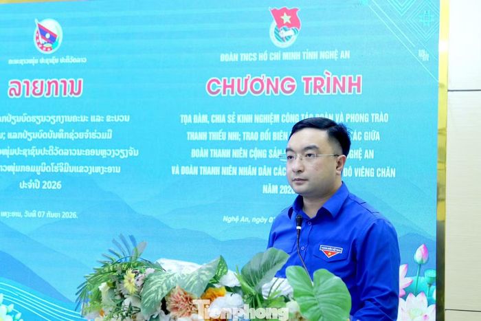 Anh Hồ Phúc Hải - Phó Bí thư Thường trực, phụ trách Tỉnh Đoàn Nghệ An phát biểu.