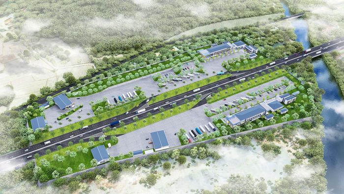 Phối cảnh toàn cảnh dự án nhìn từ trên cao.