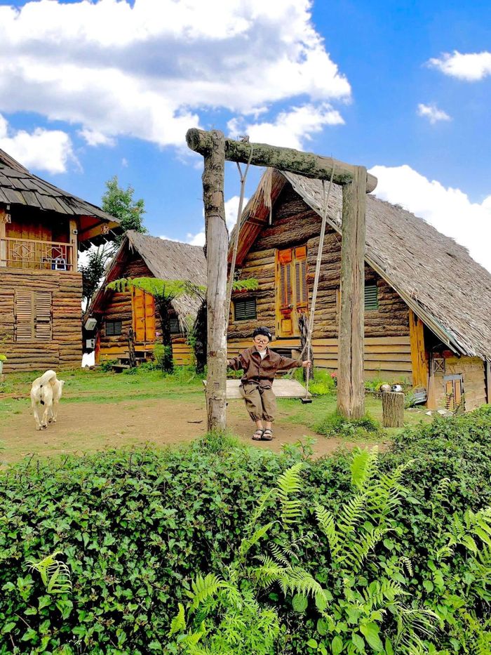 Không gian homestay xanh mát, tràn ngập hương sắc khi vào xuân