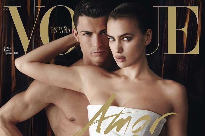 Ronaldo và Irina Shayk trên bìa tạp chí Vogue Tây Ban Nha năm 2014. Ảnh: Vogue