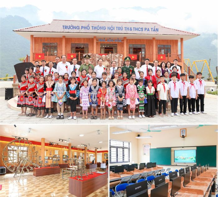 Trường PTDTNT liên cấp Pa Tần được đầu tư đồng bộ với các hạng mục không chỉ phục vụ học tập, sinh hoạt mà còn tạo không gian để học sinh gìn giữ, nuôi dưỡng bản sắc văn hóa dân tộc..