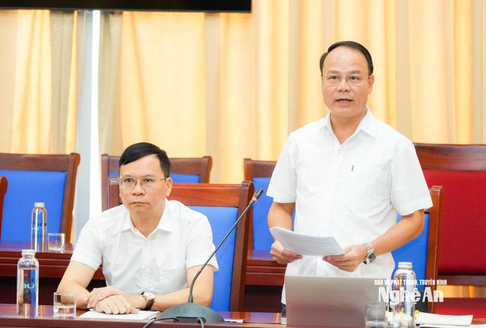 Phó Giám đốc Sở Văn hóa - Thể thao và Du lịch phát biểu tại cuộc làm việc. Ảnh: T.L