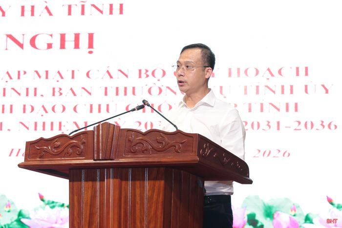 Đồng chí Hồ Đức Đàn - Quyền Giám đốc Sở Tài chính phát biểu tại hội nghị.