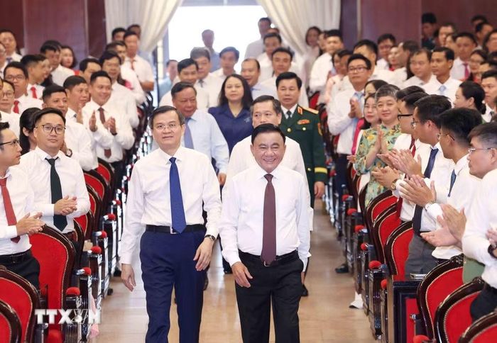 Thường trực Ban Bí thư Trần Cẩm Tú dự Lễ khai giảng năm học mới 2026-2027 Học viện Chính trị Quốc gia Hồ Chí Minh. (Ảnh: Phương Hoa/TTXVN)