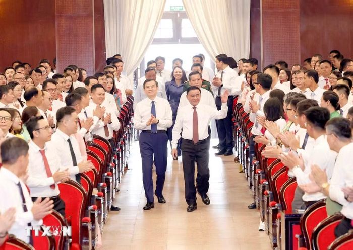 Thường trực Ban Bí thư Trần Cẩm Tú dự Lễ khai giảng năm học mới 2026-2027 Học viện Chính trị Quốc gia Hồ Chí Minh. (Ảnh: Phương Hoa/TTXVN)