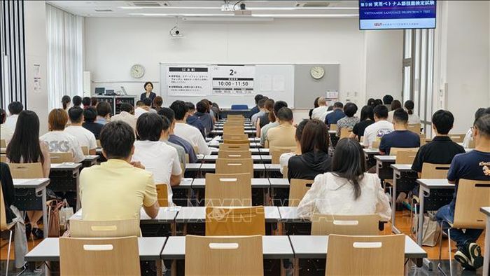 Gần 1.000 lượt thí sinh tham dự kỳ thi năng lực tiếng Việt tại Nhật Bản. Ảnh: Nguyễn Tuyến/PV TTXVN tại Nhật Bản