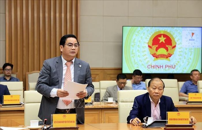 Chủ tịch Hiệp hội Doanh nghiệp Điện tử Việt Nam Nguyễn Văn Đông phát biểu. Ảnh: Tuấn Anh/TTXVN