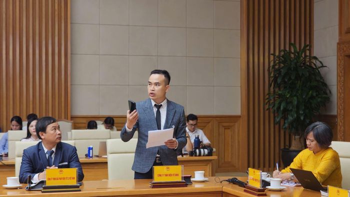 Ông Lê Song Hào, Tổng Giám đốc Công ty Điện tử SHDC đề xuất thành lập Quỹ phát triển Điện tử Việt Nam. Ảnh: Chu Thanh Vân