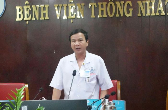 PGS.TS.BS Lê Đình Thanh, Giám đốc Bệnh viện Thống Nhất chia sẻ tại buổi họp báo thông tin về thực hiện ca ghép gan đầu tiên từ người cho sống.