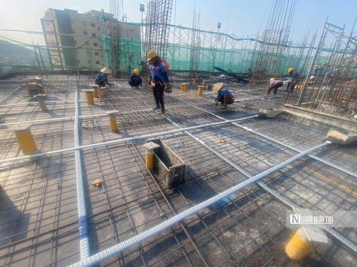 Dư án chung cư 08 Trần Bình Trọng đang đẩy nhanh tiến độ thi công để bố trí phù hợp nơi ở mới cho người dân. Ảnh:NY