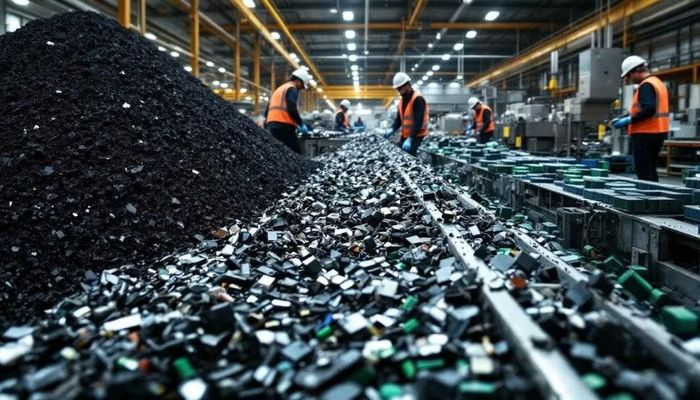 Một xưởng tái chế pin Lithium-Ion. Ảnh: Sohu.