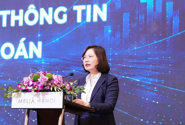 Chủ tịch UBCKNN Vũ Thị Chân Phương phát biểu tại Hội nghị. Ảnh: UBCKNN