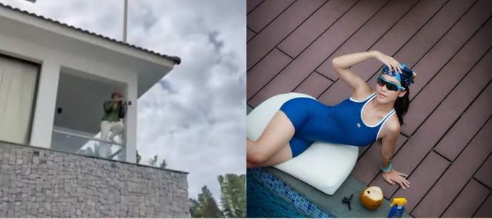 Để cho ra được những bức ảnh đẹp cho Khả Ngân, Nhan Phúc vinh đã thử đủ mọi ngóc ngách. Ảnh: MXH