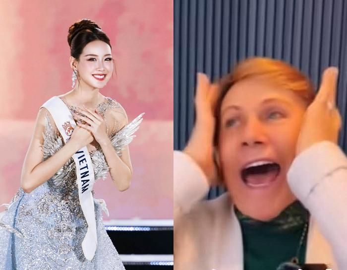 Phản ứng của "ông trùm hoa hậu" Osmel Sousa khi Bảo Ngọc trượt vương miện Miss World. (Ảnh phải từ TikTok Icon Top 100)