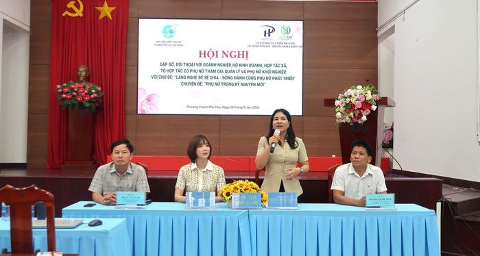 Hội nghị gặp gỡ, đối thoại với doanh nghiệp, hộ kinh doanh, hợp tác xã, tổ hợp tác có phụ nữ tham gia quản lý và phụ nữ khởi nghiệp.