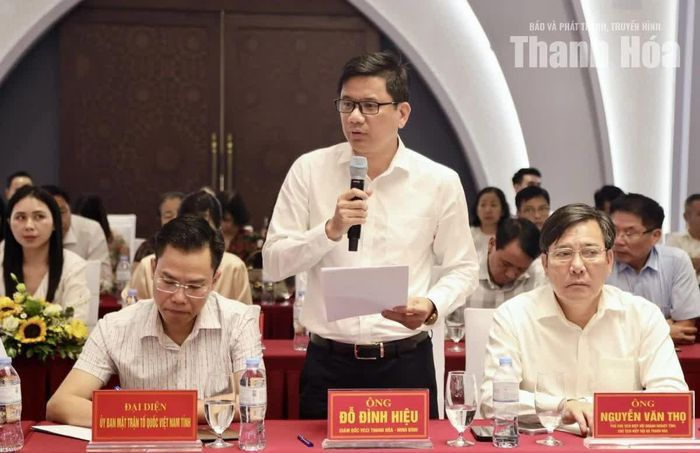 Ông Đỗ Đình Hiệu, Giám đốc VCCI Thanh Hóa - Ninh Bình phát biểu tại hội nghị.