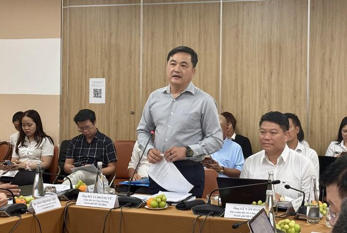 Ông Bùi Tá Hoàng Vũ, Giám đốc Sở Công Thương TP. Hồ Chí Minh phát biểu tại hội nghị. Ảnh: Nguyệt Hà.