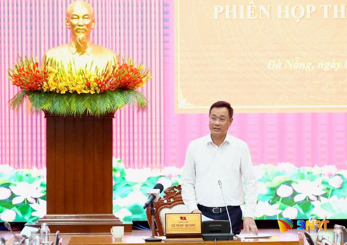Bí thư Thành ủy Lê Ngọc Quang phát biểu tại cuộc họp. Ảnh: T.CÔNG
