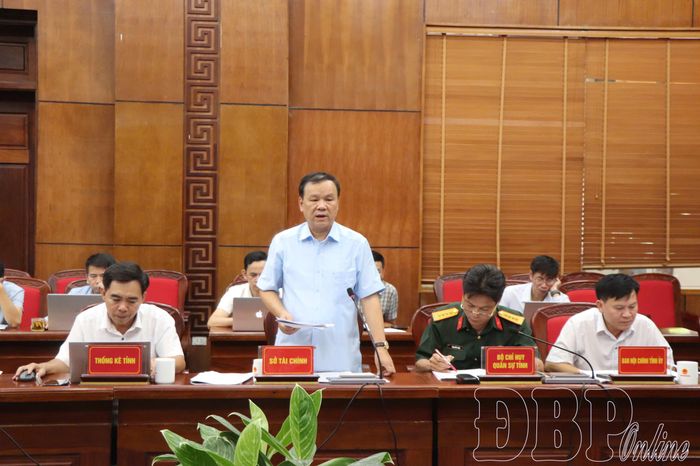 Lãnh đạo Sở Tài chính trình bày báo cáo về tình hình thực hiện giải ngân vốn đầu tư công.