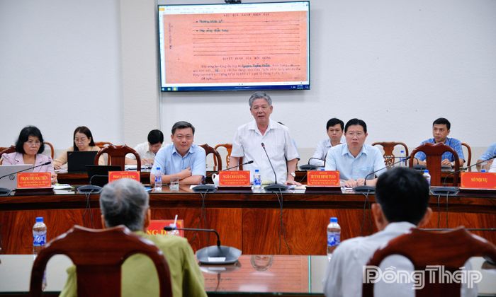Đồng chí Ngô Chí Cường phát biểu tại buổi tiếp công dân.