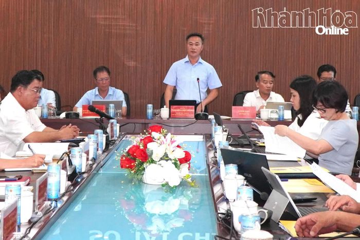 Đồng chí Nguyễn Việt Hùng phát biểu chỉ đạo tại buổi làm việc.