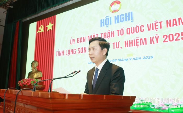 Đồng chí Nguyễn Hoàng Tùng, Ủy viên Ban Thường vụ Tỉnh ủy, Phó Chủ tịch Thường trực Ủy ban MTTQ Việt Nam tỉnh thông báo Nghị quyết số 58-NQ/TU, ngày 4/9/2026 của Ban Thường vụ Tỉnh ủy về công tác tổ chức và cán bộ