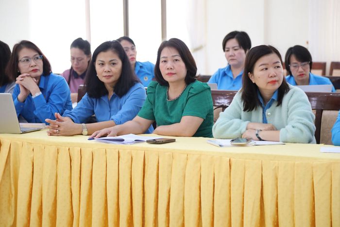 Lãnh đạo, cán bộ phụ trách công tác nữ công thuộc các liên đoàn lao động tỉnh, thành phố tham dự
