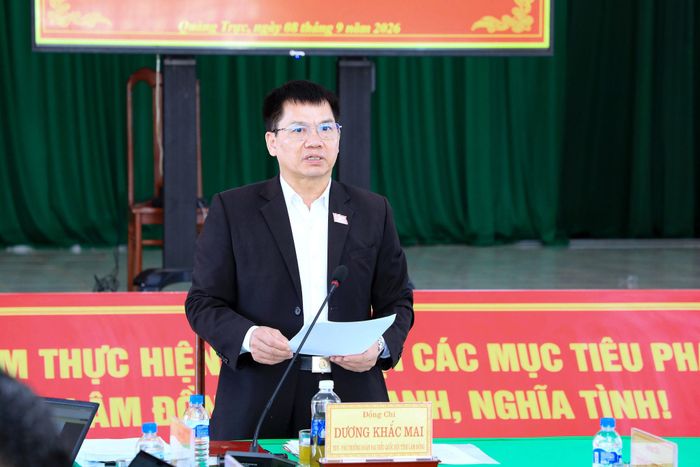 Phó Trưởng đoàn chuyên trách Đoàn ĐBQH tỉnh Lâm Đồng Dương Khắc Mai đề nghị xã Quảng Trực triển khai hiệu quả chương trình MTQG giai đoạn tới