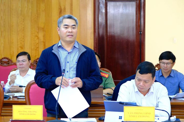 Ông Nguyễn Văn Khánh, Phó Giám đốc Sở Công thương phát biểu tại buổi làm việc