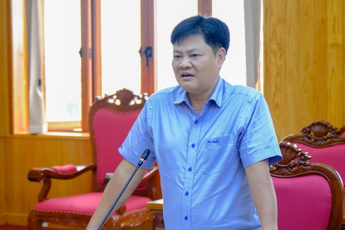 Ông Vũ Xuân Quỳnh, Phó Giám đốc Sở Nông nghiệp và Môi trường phát biểu buổi làm việc