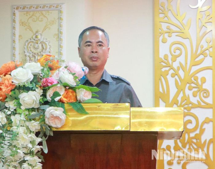 Lãnh đạo Liên minh HTX tỉnh phát biểu tại lớp tập huấn.