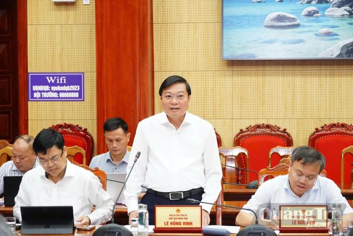 Đồng chí Lê Hồng Vinh, Chủ tịch UBND tỉnh kết luận tại buổi làm việc - Ảnh: N.L