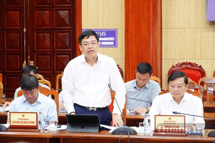Đại diện lãnh đạo Sở Công thương phát biểu tại buổi làm việc - Ảnh: N.L