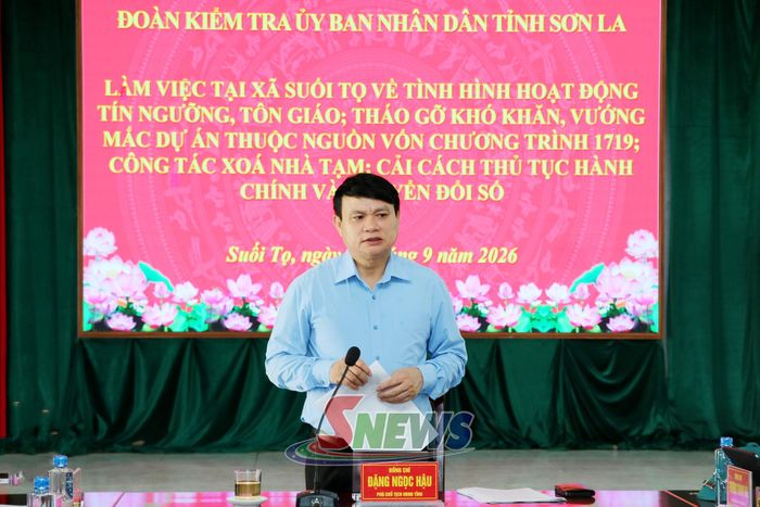 Đồng chí Phó Chủ tịch UBND tỉnh phát biểu tại cuộc làm việc.