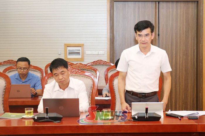 Lãnh đạo Trung tâm xúc tiến Đầu tư, Thương mại và Du lịch tỉnh phát biểu tại cuộc làm việc.